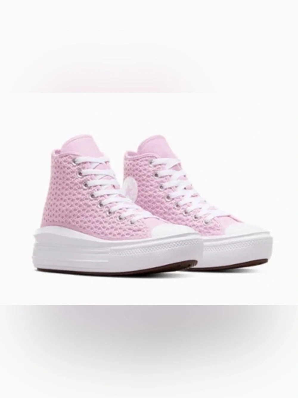 Converse Chuck Taylor All Star Move Hi Crochet Stardust Pink Women US 2 NIB